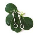Round Drop Earrings Silver