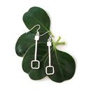 Square Drop Earrings Silver