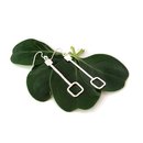 Square Drop Earrings Silver