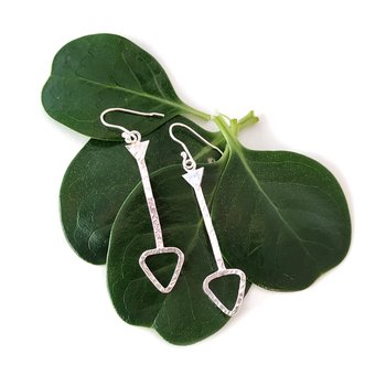 Triangle Drop Earrings Silver-jewellery-The Vault