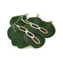 Brass Oval and Silver Oval Link Earrings