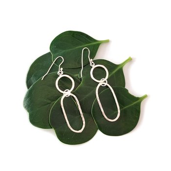 Round and Oval Link Earrings Large-jewellery-The Vault