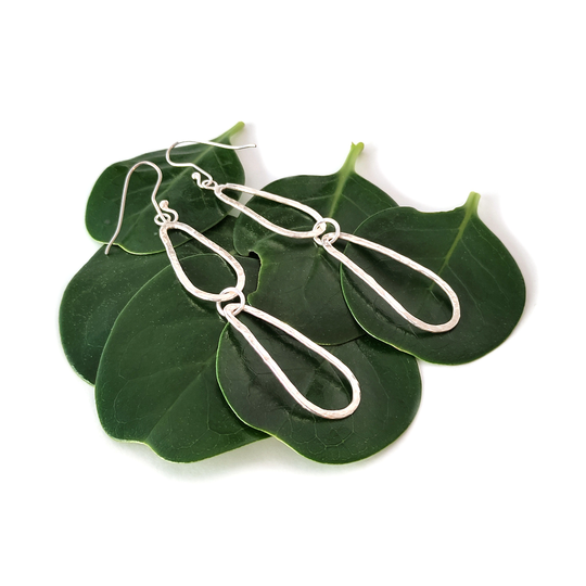 Double Teardrop Link Earrings Large