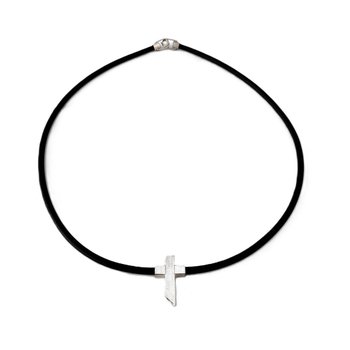 Mini Cross Necklace Rubber-jewellery-The Vault