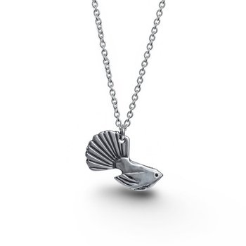 Small Fantail Pendant Silver-jewellery-The Vault