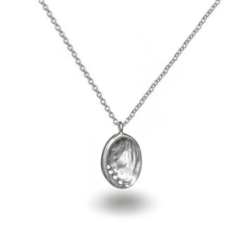 Small Baby Paua Pendant Silver-jewellery-The Vault