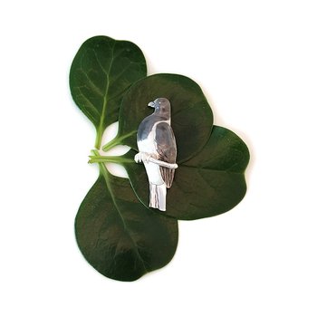 Kereru Brooch Silver-jewellery-The Vault
