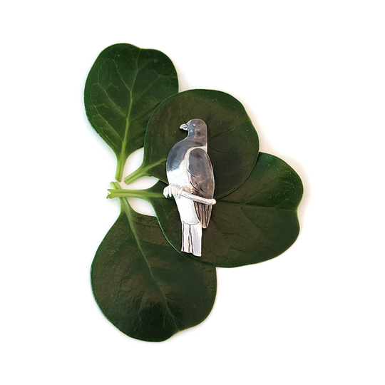 Kereru Brooch Silver