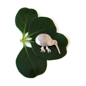 Kiwi Brooch Silver-view-all-jewellery-The Vault