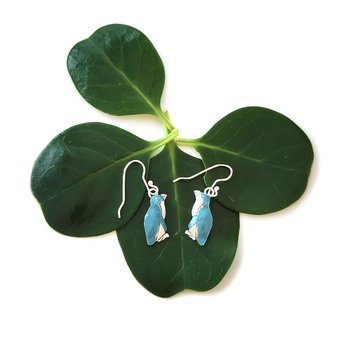 Little Blue Penguin Earrings Blue Grey-jewellery-The Vault
