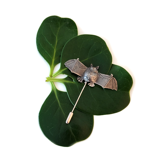 Pekapeka Bat Stick Pin Silver