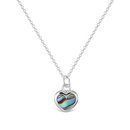 Paua Heart Necklace Silver