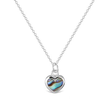 Paua Heart Necklace Silver-jewellery-The Vault