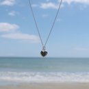 Paua Heart Necklace Silver