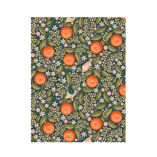 Waxeyes & Mandarins Tea Towel