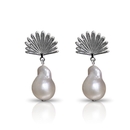 Pearl Piwakawaka Drop Earrings Silver