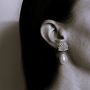 Pearl Piwakawaka Drop Earrings Silver