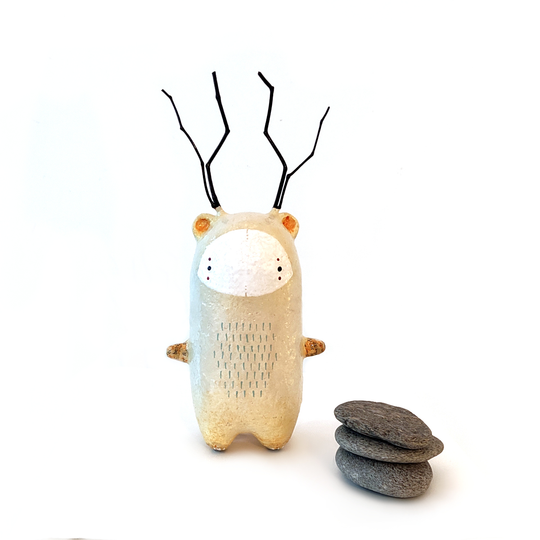 Wil the Wood Sprite Totem Paper Mache Sculpture