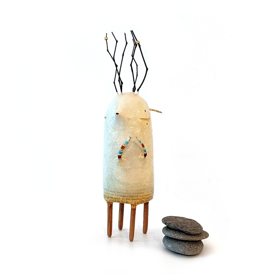 Nim and the Crown Paper Mache Sculpture