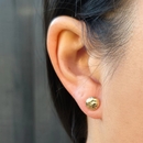 Mini Molten Nugget Studs Gold Plate