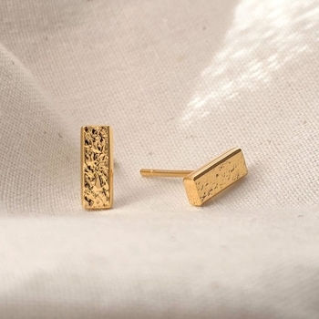Mini Bar Studs Gold Plate-jewellery-The Vault
