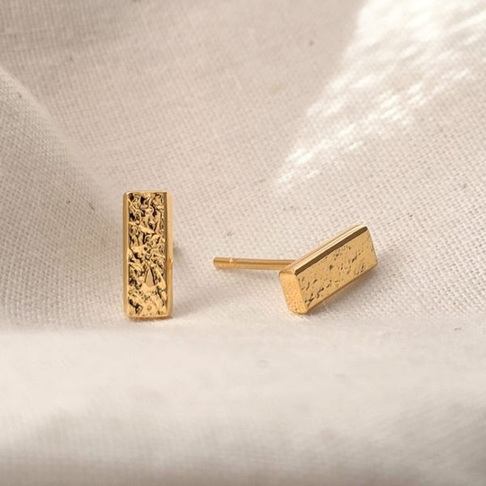 Mini Bar Studs Gold Plate