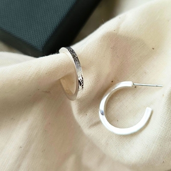 Hoop Stud Earrings Small Silver-jewellery-The Vault