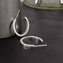 Hoop Stud Earrings Small Silver