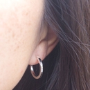 Hoop Stud Earrings Small Silver