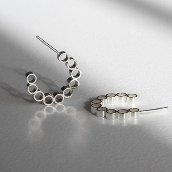 Elements Hoop Stud Earrings Silver-jewellery-The Vault
