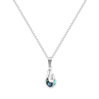 Paua Hook Necklace Silver-jewellery-The Vault