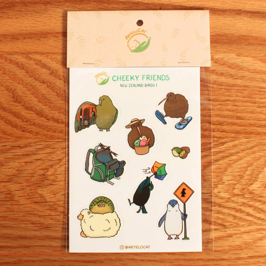 Sticker Sheet Friends from Aotearoa Cheeky NZ Birds1
