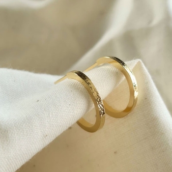 Hoop Stud Earrings Small Gold Plate-jewellery-The Vault