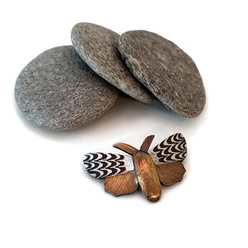 Moth Brooch Silver-jewellery-The Vault