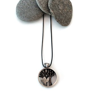 Forest Pendant Silver Bronze-jewellery-The Vault