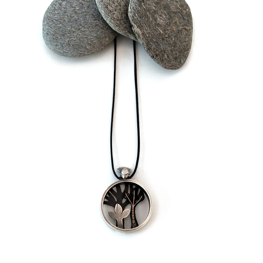 Forest Pendant Silver Bronze