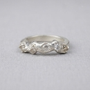 Meandering Silver Ring Moissanites