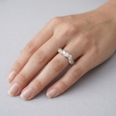 Meandering Silver Ring Moissanites