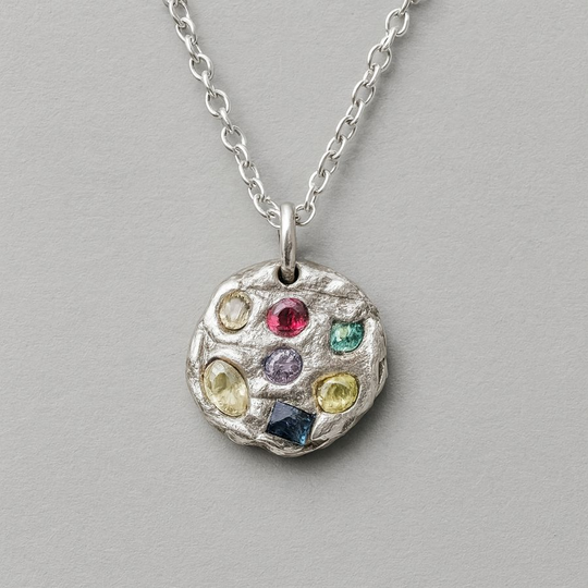 Constellation Round Pendant Synthetic Sapphires