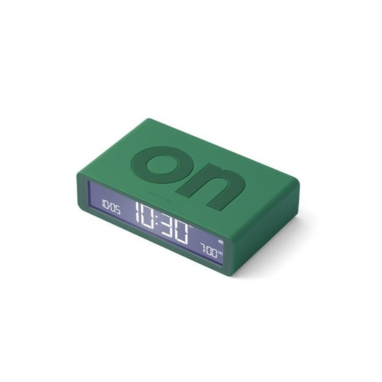 Lexon Flip Classic Rubber Alarm Clock Emerald Green