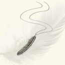 Tui Feather Necklace Brushed Silver