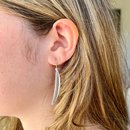 Feather Earrings Brushed Silver