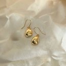 Small Molten Pebble Earrings Gold Plate