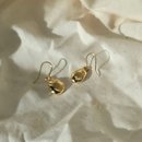 Small Molten Pebble Earrings Gold Plate