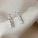 Bar Stud Earrings Silver