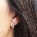 Bar Stud Earrings Silver
