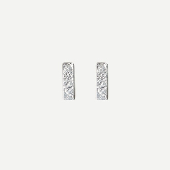 Mini Bar Stud Earrings Silver-jewellery-The Vault