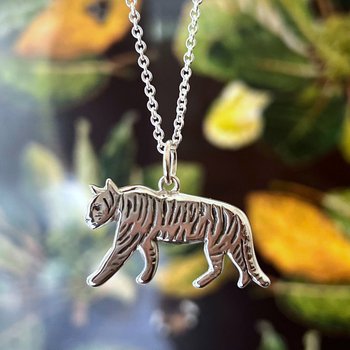 Striking Tiger Necklace Silver-jewellery-The Vault