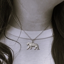 Striking Tiger Necklace Silver