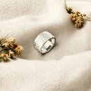 Wide Rippled Ring Silver